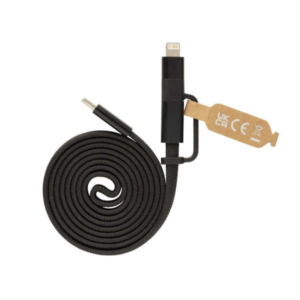 Câble magnétique 60W 2 en 1 Arc en PET RCS - Accessoire professionnel performant et écologique
