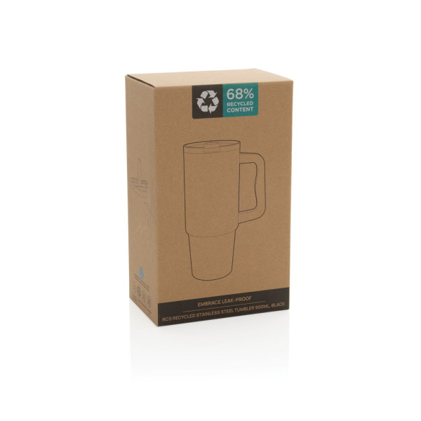 Mug 900ml étanche en acier inoxydable recyclé RCS Embrace - BCM Goodies
