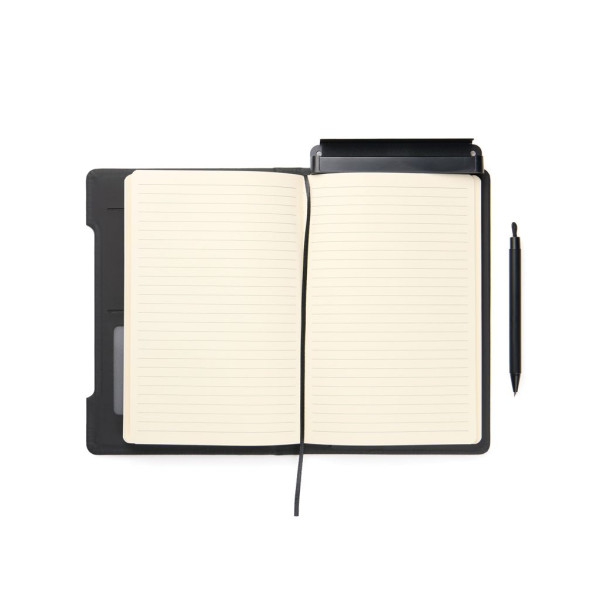 Carnet multifonction ultime en papier recyclé avec règle magnétique et support pour téléphone