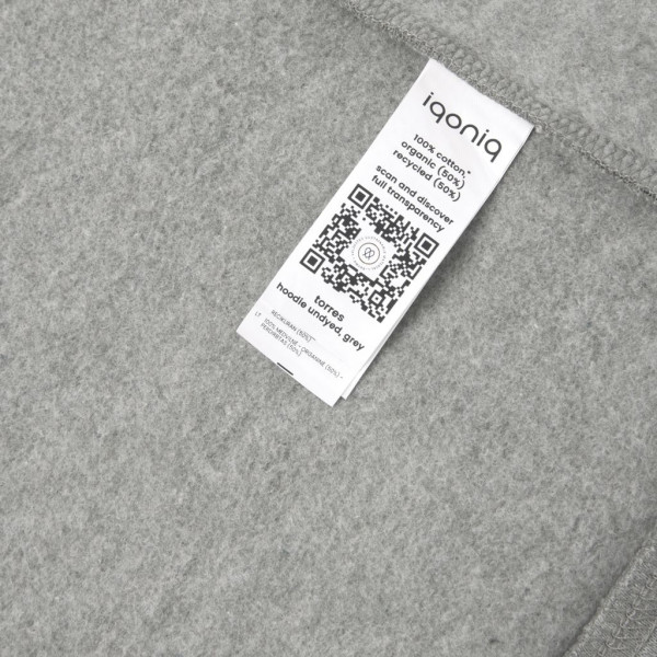 Sweat à capuche en coton recyclé et non teinté Iqoniq Torres Personnalisable | BCM Goodies