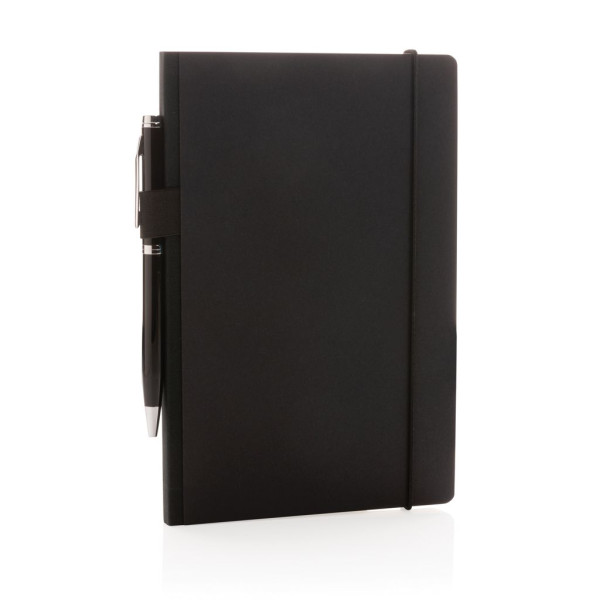 Carnet A5 à Couverture Rigide avec Soufflet - Papier Certifié FSC® - Marque-page et Passant à Stylo - Pochette Arrière - Idéal p
