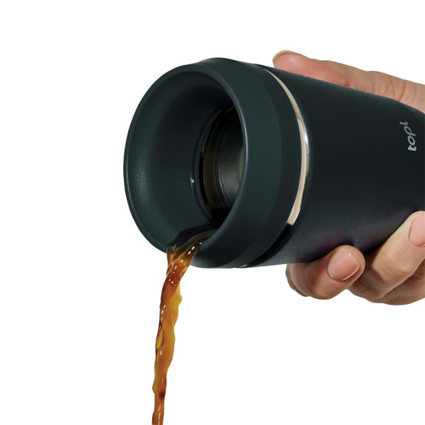 Mug 235 ml avec couvercle 360 en acier recyclé personnalisable - BCM Goodies
