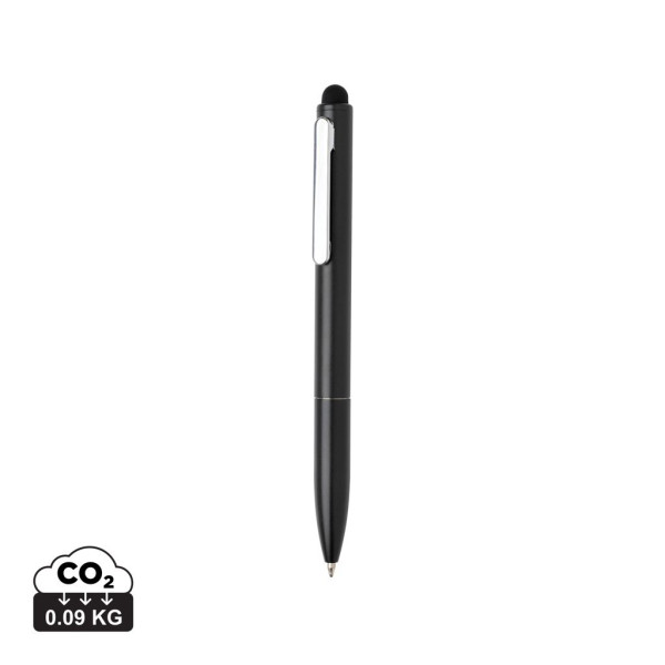 Stylo en aluminium recyclé certifié RCS avec stylet Kymi - BCM Goodies