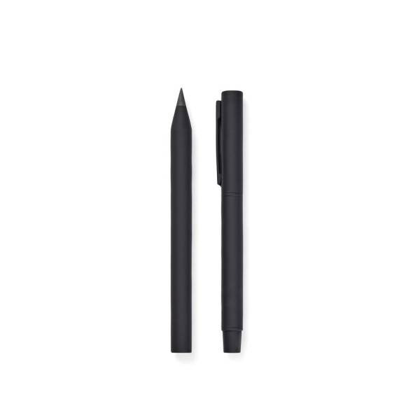 Set de stylos en acier inoxydable recyclé certifié RCS Baltimore - Parure de stylos élégante et moderne