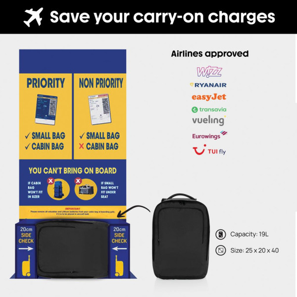 Sac à dos cabine en rPET Aware™ pour voyageurs d'affaires | BCM Goodies