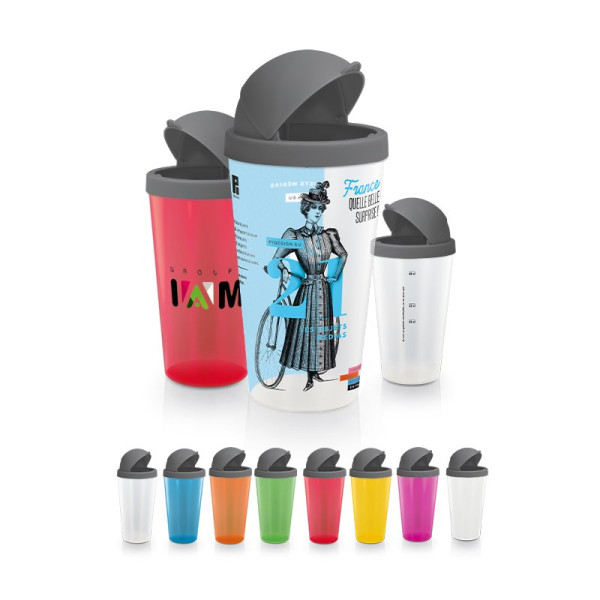 Couvercle de poubelle avec gobelet 60 cl personnalisable – Accessoire événementiel pour communication d’entreprise