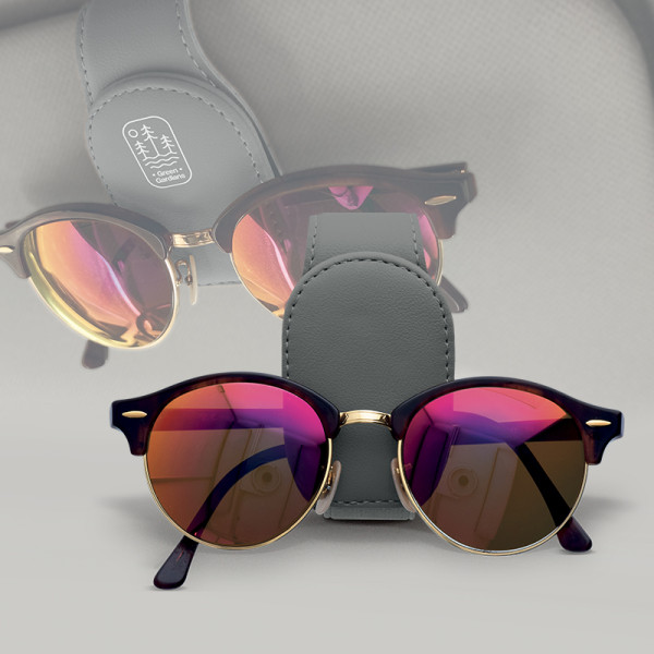 Support pour lunettes personnalisable à fixer sur pare-soleil – objet publicitaire automobile pour entreprises