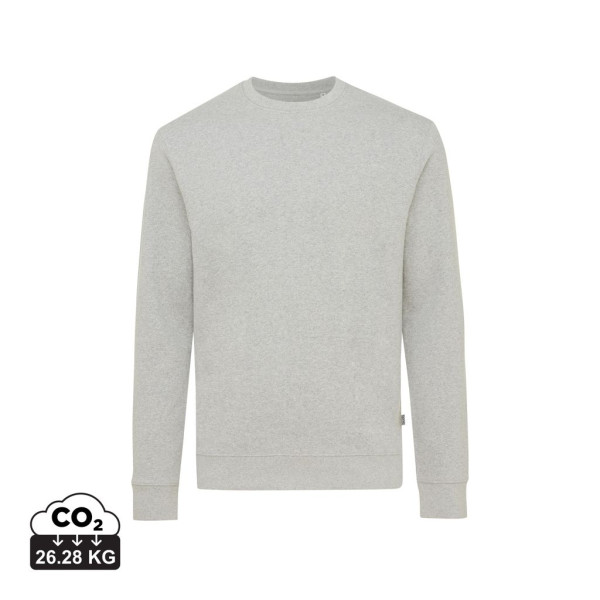 Pull à col rond en coton recyclé non teinté Iqoniq Denali - Vêtement unisexe écologique et polyvalent | BCM Goodies