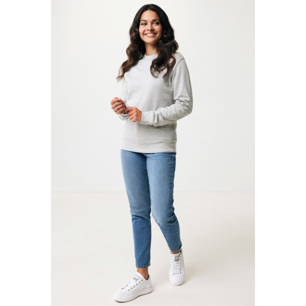 Pull à col rond en coton recyclé non teinté Iqoniq Denali - Vêtement unisexe écologique et polyvalent | BCM Goodies