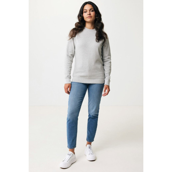 Pull à col rond en coton recyclé non teinté Iqoniq Denali - Vêtement unisexe écologique et polyvalent | BCM Goodies