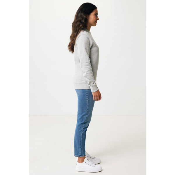 Pull à col rond en coton recyclé non teinté Iqoniq Denali - Vêtement unisexe écologique et polyvalent | BCM Goodies