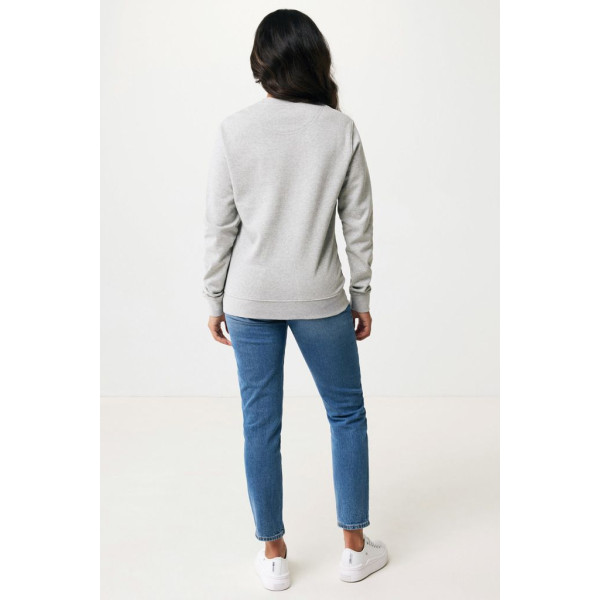 Pull à col rond en coton recyclé non teinté Iqoniq Denali - Vêtement unisexe écologique et polyvalent | BCM Goodies