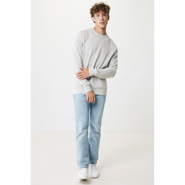 Pull à col rond en coton recyclé non teinté Iqoniq Denali - Vêtement unisexe écologique et polyvalent | BCM Goodies