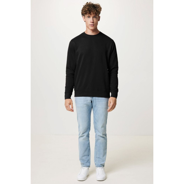 Sweater à col rond léger en coton recyclé Iqoniq Etosha - BCM Goodies - Bangladesh - Poids: 574 - Marquage personnalisable - Con