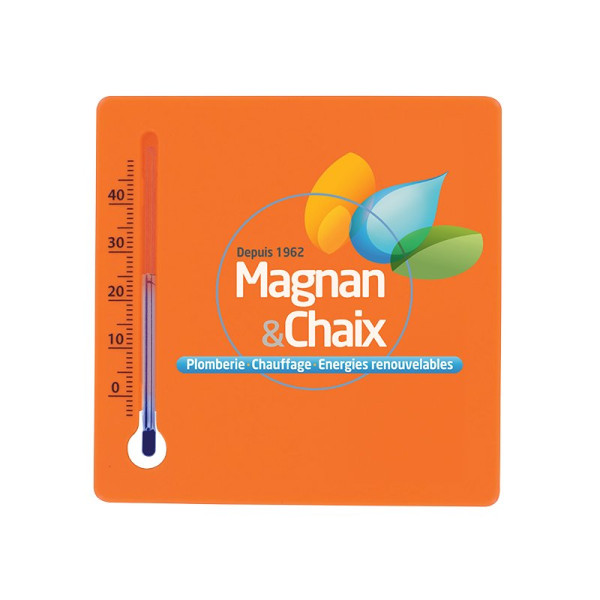 Thermomètre carré personnalisé Maison pour communication d’entreprise – Goodies B2B BCM Goodies