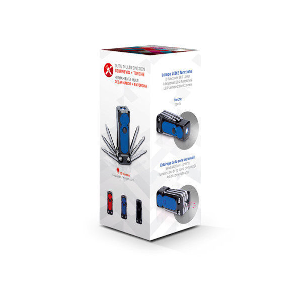 Kit outil multifonctions avec 6 tournevis et double torche LED – BCM Goodies