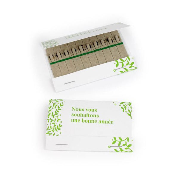 Étui de 10 bâtonnets de graines personnalisable – Goodies végétal écologique pour cadeaux d’entreprise et communication responsa