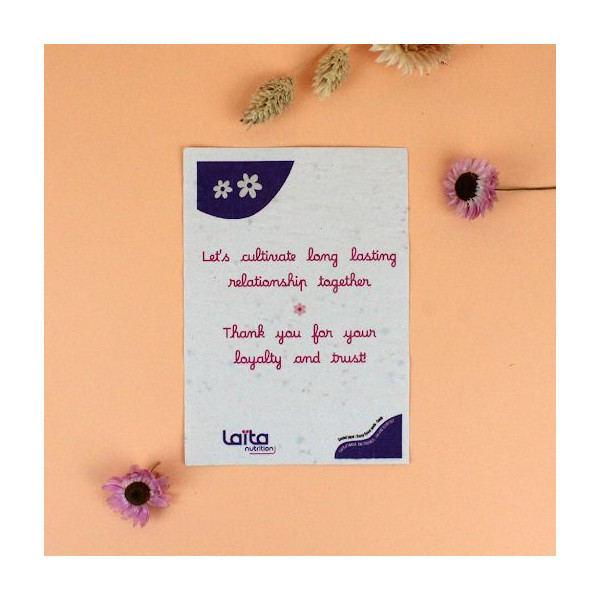Papier graines A6 120g personnalisable – Support de communication écologique pour entreprises