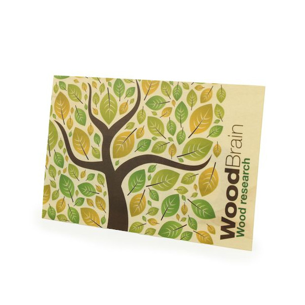 Carte bois A6 personnalisable – Support de communication professionnelle original | BCM Goodies