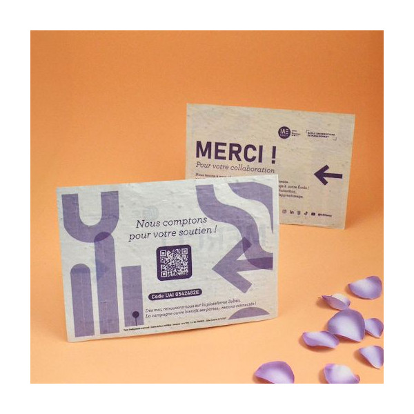 Papier graines A5 120g personnalisable recto verso – Support de communication écologique pour entreprises