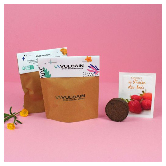 Mini pot kraft pop-up personnalisable - Goodie écologique pour communication d'entreprise | BCM Goodies