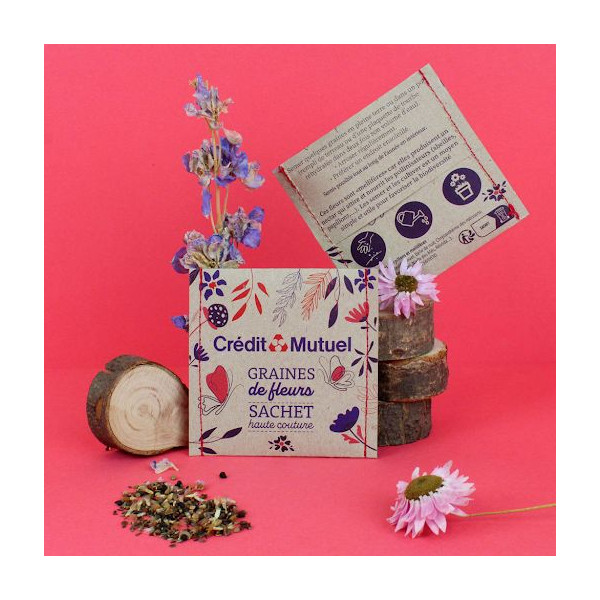 Sachet de Graines Haute Couture personnalisable – Support de communication écologique pour entreprises