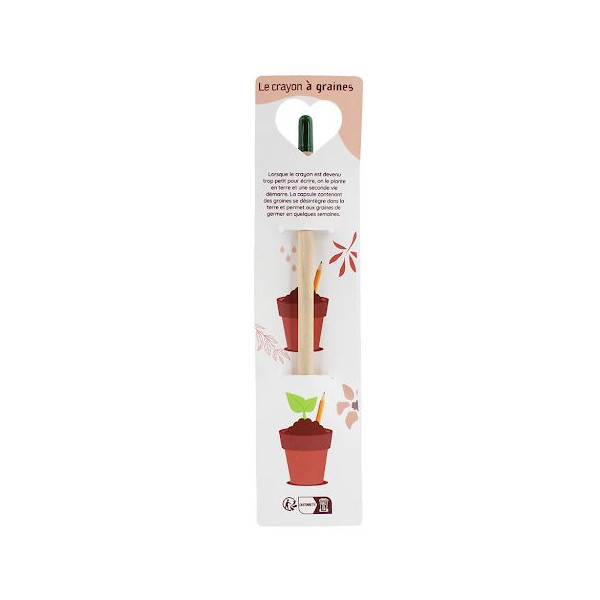 Crayon à graines étui cœur personnalisable – Objet publicitaire écologique pour entreprises
