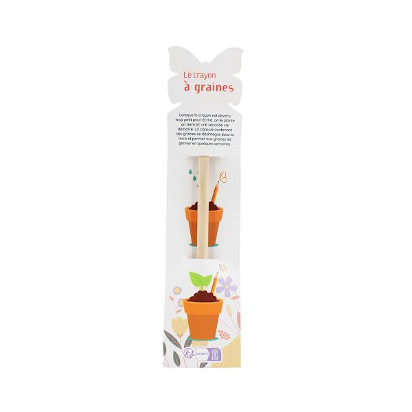 Crayon à planter avec graines intégrées – Crayon graphite écologique en bois de tilleul – BCM Goodies