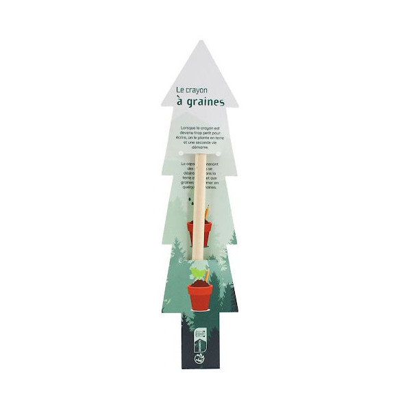 Crayon à graines étui sapin personnalisé – Cadeau d’entreprise écologique pour communication et fidélisation