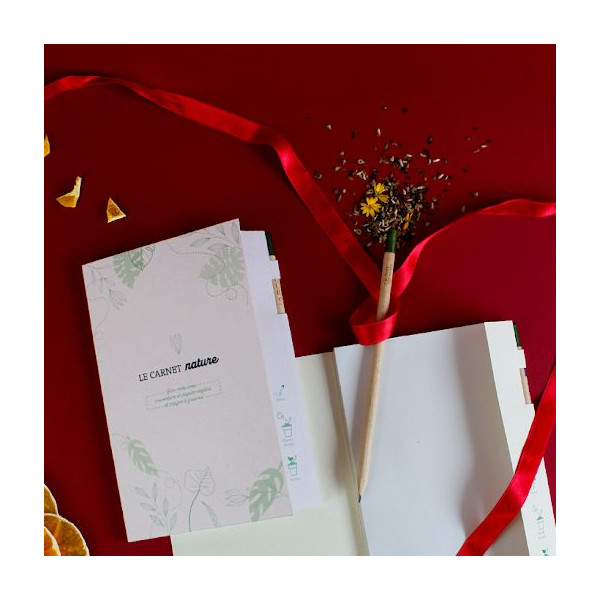 Carnet nature personnalisé avec crayon à graines – objet écologique fabriqué en France pour communication responsable