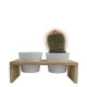 Plateau bois avec 2 pots céramique personnalisable – Cadeau d’entreprise pratique et élégant BCM Goodies