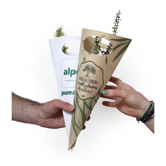 Cornet arbre feuillus personnalisé – Support de communication écologique pour entreprises | BCM Goodies