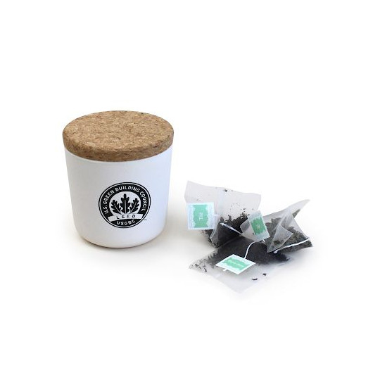 Kit Mug Bambou Liège Personnalisé avec Thés ou Tisanes – Goodies Entreprise pour Communication et Cadeaux d’Affaires