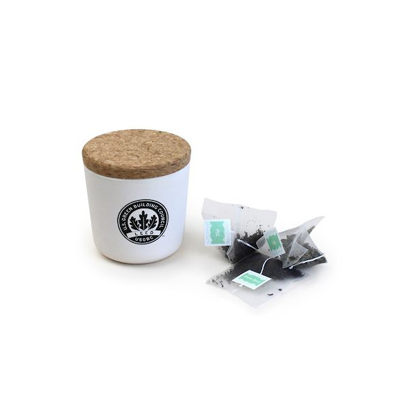 Kit Mug Bambou Liège Personnalisé avec Thés ou Tisanes – Goodies Entreprise pour Communication et Cadeaux d’Affaires