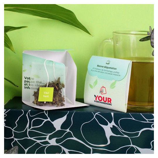 Étui origami thé ou tisane personnalisé – Goodies B2B pour communication d’entreprise