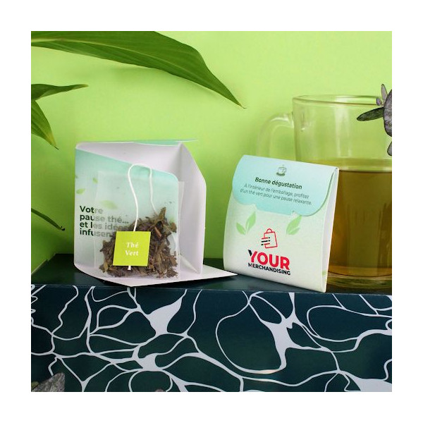 Étui origami thé ou tisane personnalisé – Goodies B2B pour communication d’entreprise