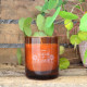 Bougie Ø75 mm x H85 mm en verre, emballage papier fleuriste et lien raphia – BCM Goodies