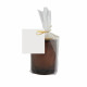 Bougie Ø75 mm x H85 mm en verre, emballage papier fleuriste et lien raphia – BCM Goodies