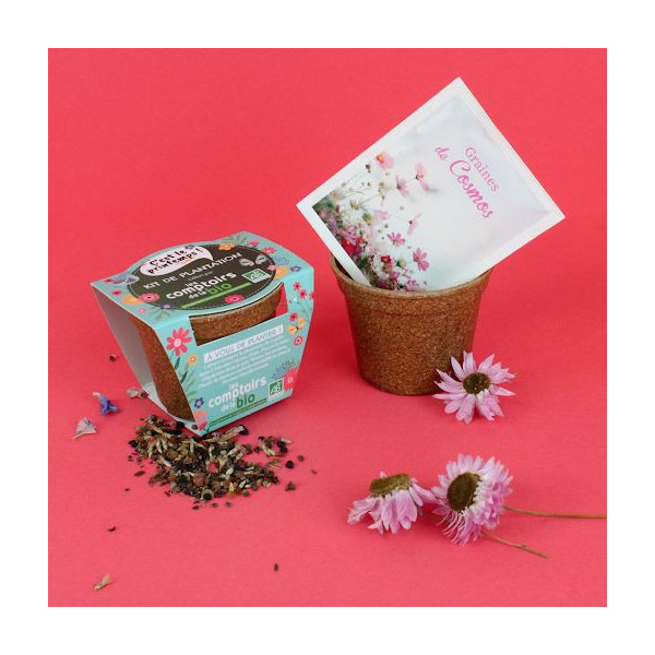 Kit de plantation pot paille de riz personnalisable – Cadeau d’entreprise écologique BCM Goodies