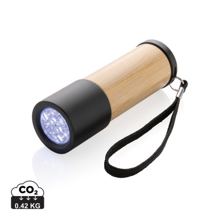 Lampe torche en bambou et plastique recyclé RCS Personnalisable | BCM Goodies - 3