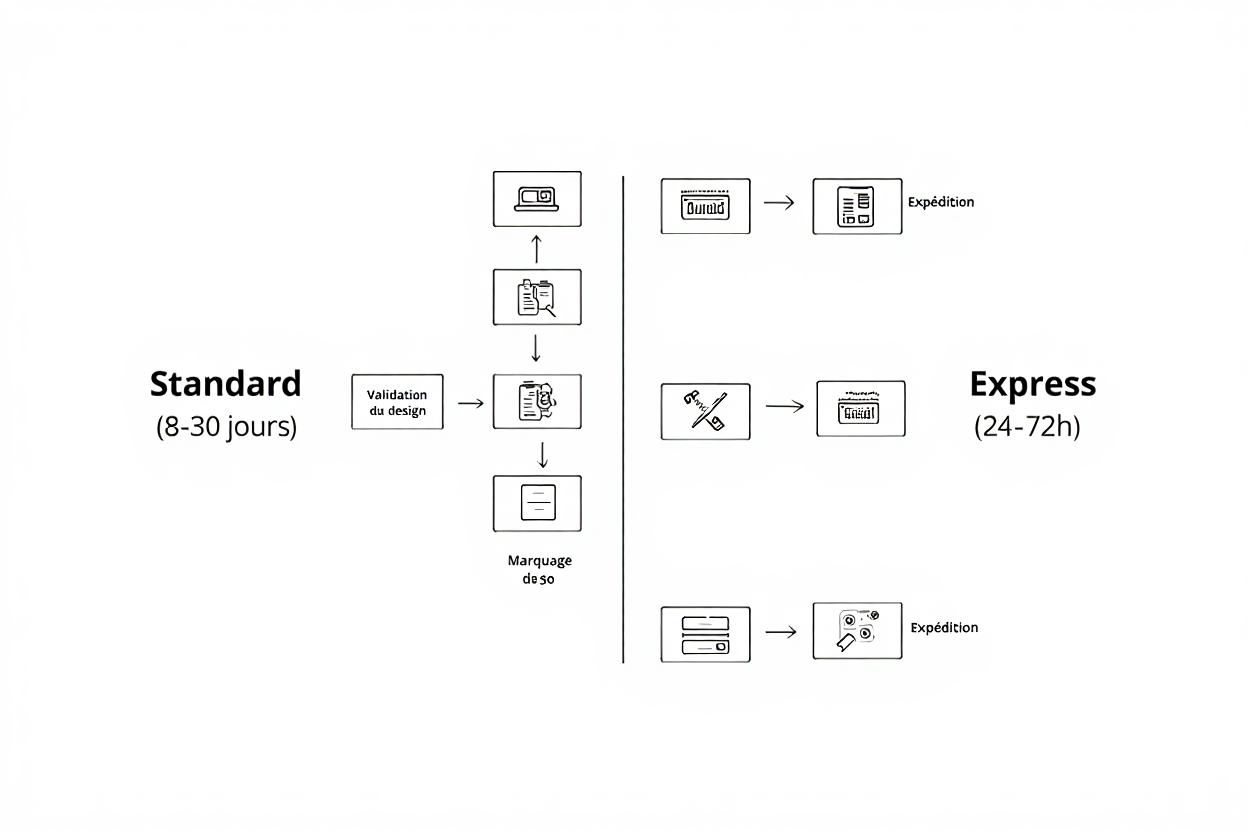 Comparaison délais standard et express
