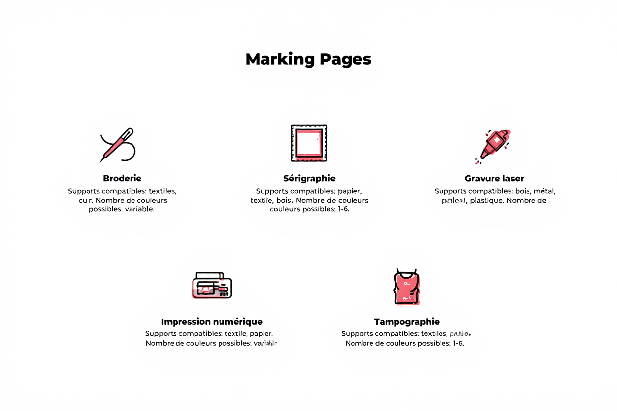 Techniques de marquage pour objets publicitaires