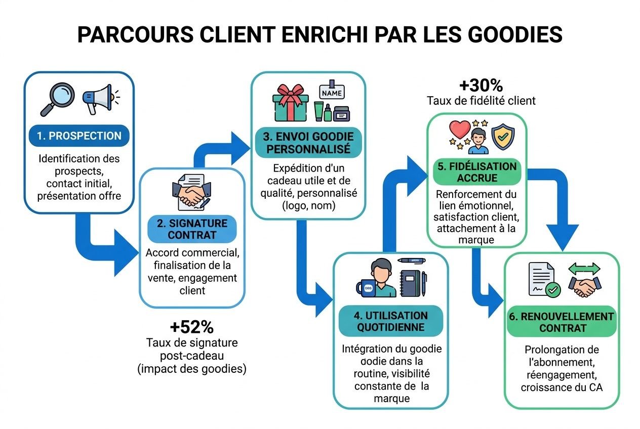 Cycle de fidélisation par les goodies d'entreprise
