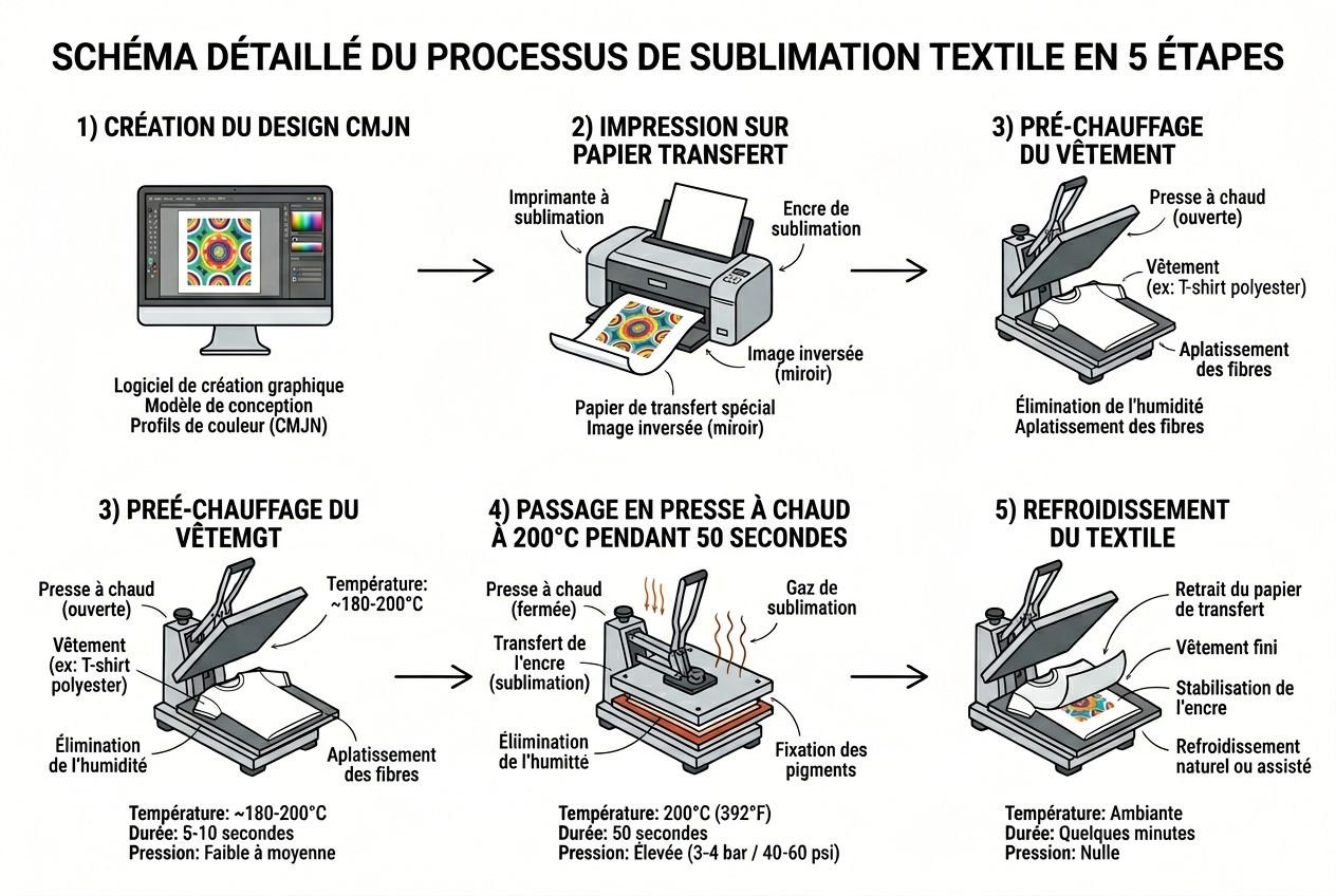 Processus complet de sublimation textile