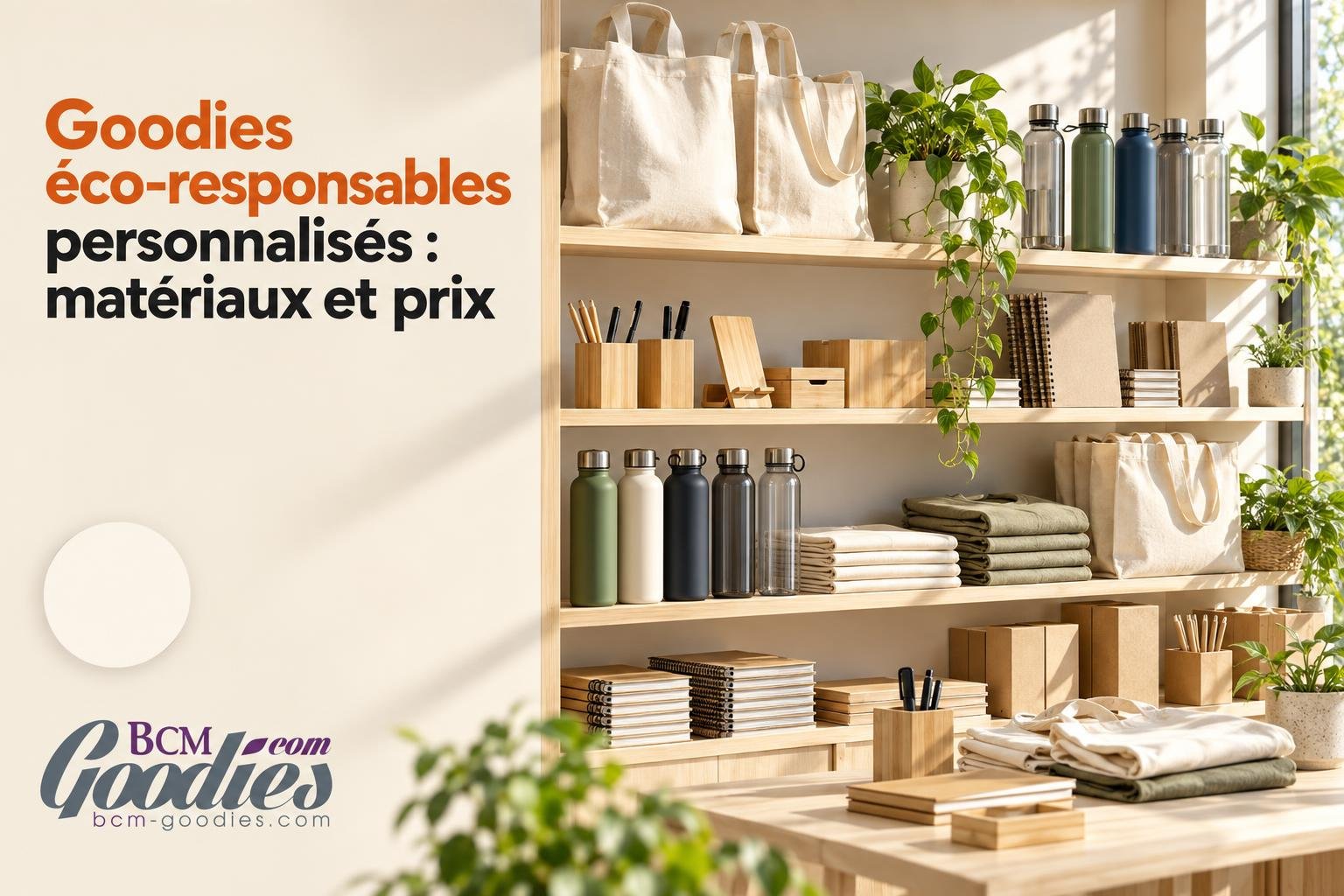 Goodies éco-responsables personnalisés : matériaux et prix
