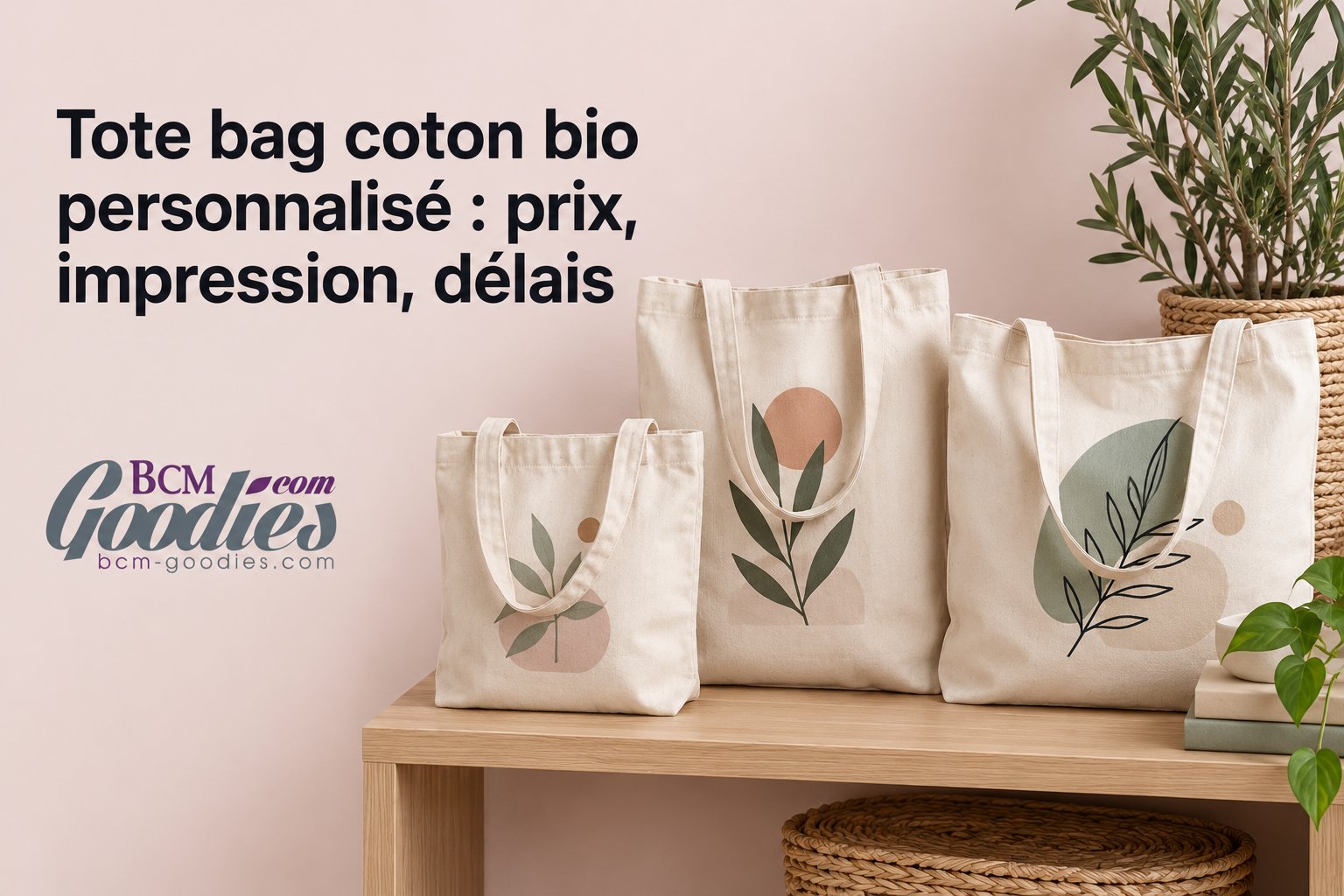 Tote bag coton bio personnalisé : prix, impression, délais